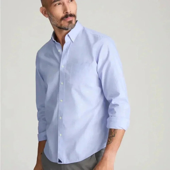 Mens UnTuckit Shirt XXXL 3XL Blue Classic Wrinkle Free Button Up Business - Picture 3 of 4